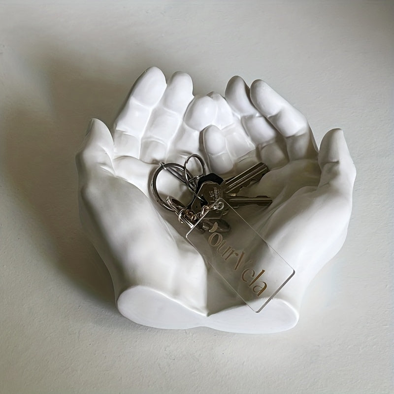 1pc Hand Plaster Mold for Resin Casting, Jewelry Storage, Candle Holder, Succulent Pot, and Home Decor Crafts