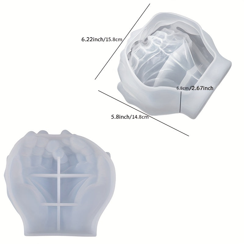 1pc Hand Plaster Mold for Resin Casting, Jewelry Storage, Candle Holder, Succulent Pot, and Home Decor Crafts
