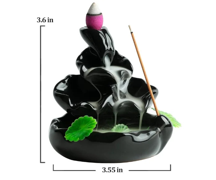 Zen Yoga Spa Home Decor Incense Waterfall Burner Ceramic Backflow Incense Holder for Women Aromatherapy Diffuser Gift Incense