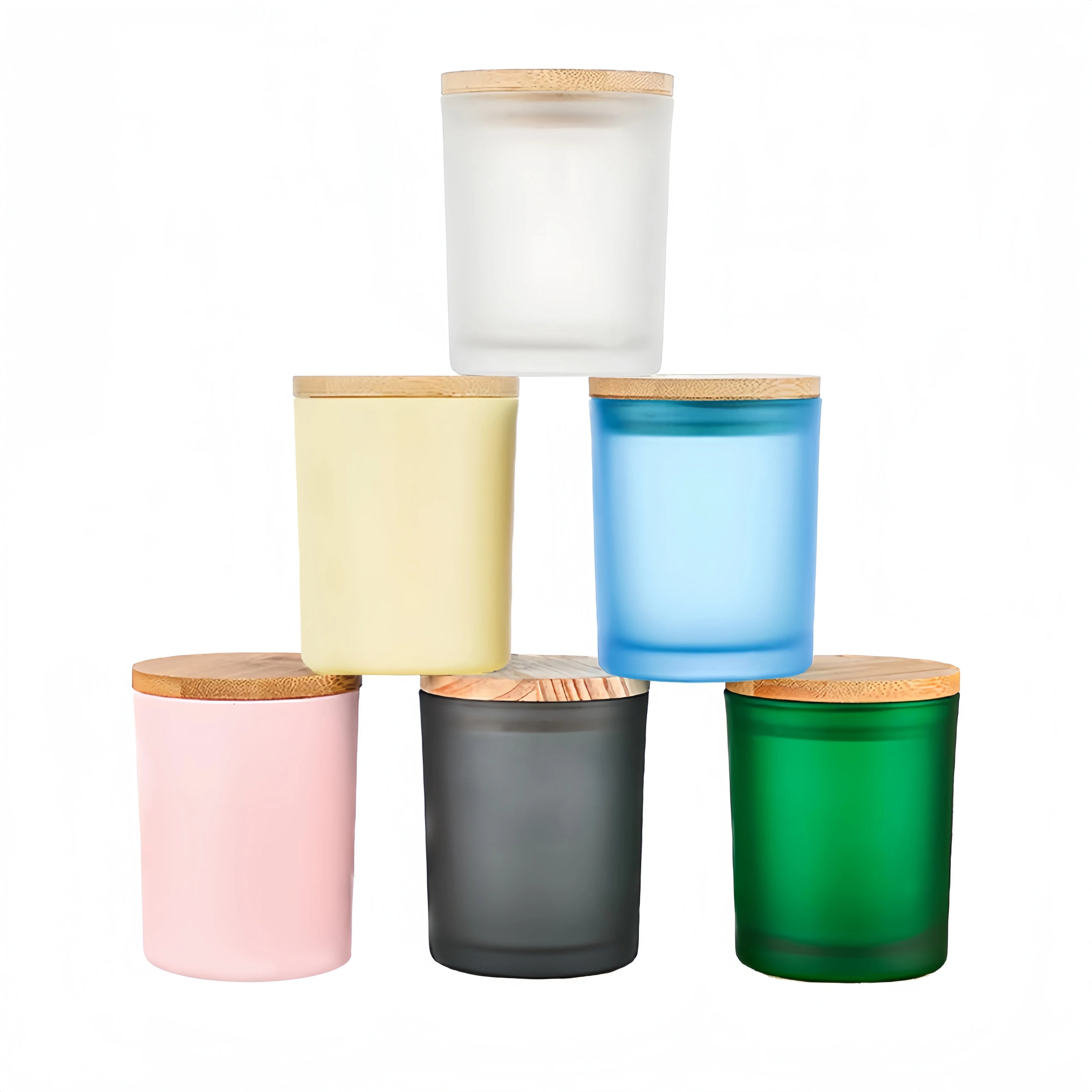 Wholesale 50ml 100ml 170ml 250ml Amber Glass Candle Jars Scented Candle Making Glass Jar Round Candle Containers With Lid