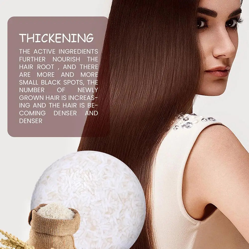 Rice Water Shampoo Bar For Hair Growth, Moisture & Shine Anti Hair Soap Bar, Root White Coverage Hair Darkening Shampoo Bar 60g