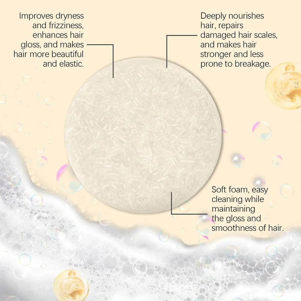 Rice Water Shampoo Bar For Hair Growth, Moisture & Shine Anti Hair Soap Bar, Root White Coverage Hair Darkening Shampoo Bar 60g