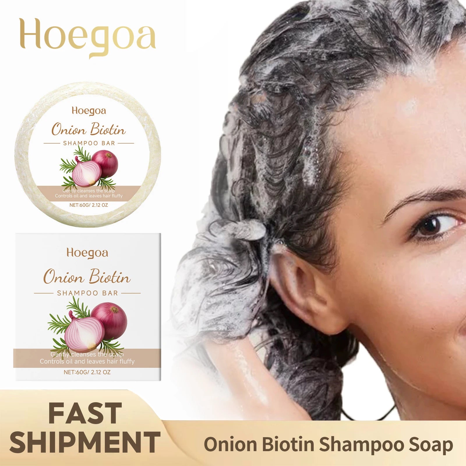 Onion Biotin Shampoo Soap Rosemary Gentle Cleansing Nourish Scalp Hair Growth Anti Loss Moisturizing Smooth For All Hair Types