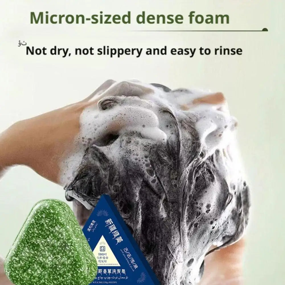 Anti-Hair Loss Shampoo Bar 120g, Herbal Usma Biotin Soap for Hair Growth, Strengthening Broken Hair, Control Oil & Dandruff