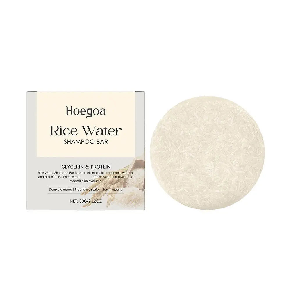Rice Water Shampoo Bar For Hair Growth, Moisture & Shine Anti Hair Soap Bar, Root White Coverage Hair Darkening Shampoo Bar 60g