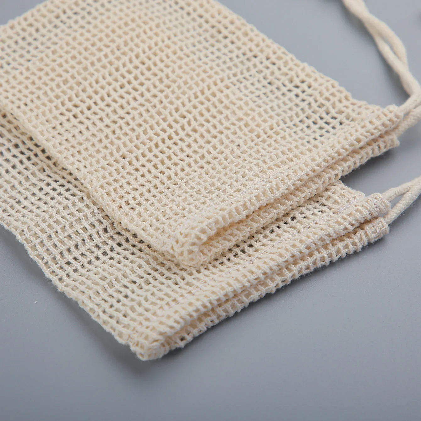 Natural Cotton Soap Saver Bag, 3 Pieces Eco-friendly Handmade lathering Cotton Mesh Soap Pouch For Body Cleansing Skincare